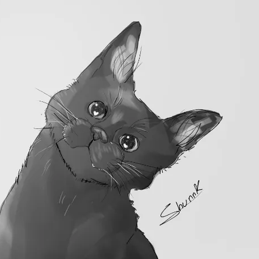 Dinah, a black cat, drawn by Shunnk